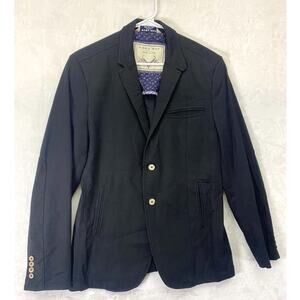 ZARA MAN Black DENIM COUTURE Cotton BLAZER SZ XL